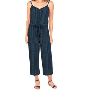 Women’s Bob Timberlake Spaghetti strap Teal Striped Jumpsuit size S